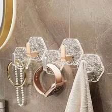 4 Transparent Glacier Hooks, With A Light Luxury And High-End Feel, Are Suitable For Various Scenarios: Kitchen, Wardrobe, Wall, Door, Bathroom. They Can Be Used To Hang Towels, Jackets, Hats, Scarves, Spatulas, Etc., Allowing You To Easily Enjoy The Fun Of Storage,Friend Gifts, Female Gifts, Halloween Supplies, Travel Supplies, Christmas Supplies