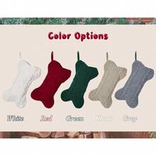1pc Personalized Pet Christmas Stockings, Embroidered Dog Bone Stockings, Bone Holiday Stocking For Dog, Christmas Gift, Knitted Dog Stockings - Multicolor - View 5