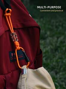 1 pièce Corde de suspension multifonctionnelle pour bouteille d'eau de plein air, avec boucle d'escalade, corde tressée robuste, sangle anti-chute, crochet mains libres, anneau de crochet en aluminium robuste, corde de parapluie de plein air créative, crochet en alliage d'aluminium, corde de suspension antivol, accessoire de sac