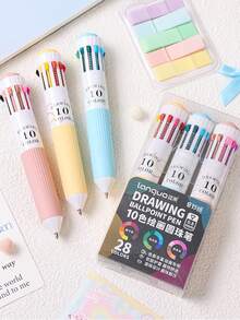 1pc Multicolor Retractable Ballpoint Pen, 10/28/58 Color Options, Colorful Pens For Art, Painting, Journaling, Drawing, School Supplies