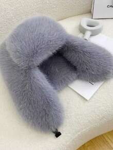 1 加厚狐狸毛绒雷锋帽，适合秋冬季户外活动的帽子，保暖百搭，徒步、滑雪、骑行、日常佩戴。复古亚克力渔夫帽，加厚毛绒防寒飞行员帽，万圣节礼物 - A - 查看 5