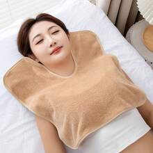 1pc Spa Massage Pillow Cover With U-Shaped Neck Support & Cut-Out Design - Soft Plush Machine-Washable Durable Facial Cushion For Salon, Spa, Home Use