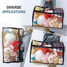 1/4 piezas Bolsas de almacenamiento de plástico transparente extra grandes de 40L con cremallera y asas reforzadas, adecuadas para guardar ropa, ropa de cama y suministros de mudanza - Multicolor - Ver 3