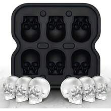 6-Grid Round, Skull-Shaped, And 4-Grid Rose-Shaped Ice Cube Balls. Large Ice Cube Maker Suitable For Whiskey Cocktails And Homemade Beverage Refrigeration Ice Molds - Black - View 14