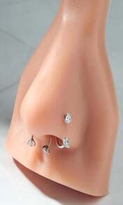 MODRSA Horseshoe Nose Ring 18g Silver Gold Nose Hoops For Women Half Hoop Earring Hoops Horse Shoe Daith Tragus Earring Hoop Helix Piercing Jewelry Double Gem Horseshoe Septum Ring 18gauge 8mm