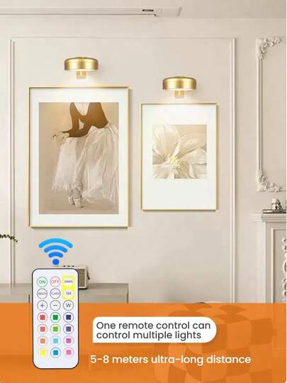 1/3/ USB Rechargeable LED Spot Light, Painting ative Wireless Metal Wand Picture Lights, Fairy Lamps, Led Night Lighting, Book Touch Control Dimmable Lamp, Polished Finish, Home Bedroom Mural Living Room, Room ation,Perfect Gallery, ,Stairs, Corridors 1500mAh Lithium Polymer Battery view 3