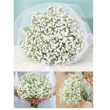 Yastouay Artificial Baby's Breath Flowers, 6 Sets Of Realistic White Baby's Breath Bouquets, Lifelike Artificial Gypsophila Bouquets, Suitable For Wedding Floral Arrangements, Party Decorations, Faux Decorations, Home Decor, And Room Decor.