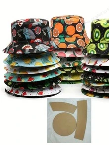 透明亚克力渔夫帽缝纫模板 | 成人及儿童DIY渔夫帽图案 | 可重复使用的精准对齐裁缝工具 - 彩色 - 查看 2