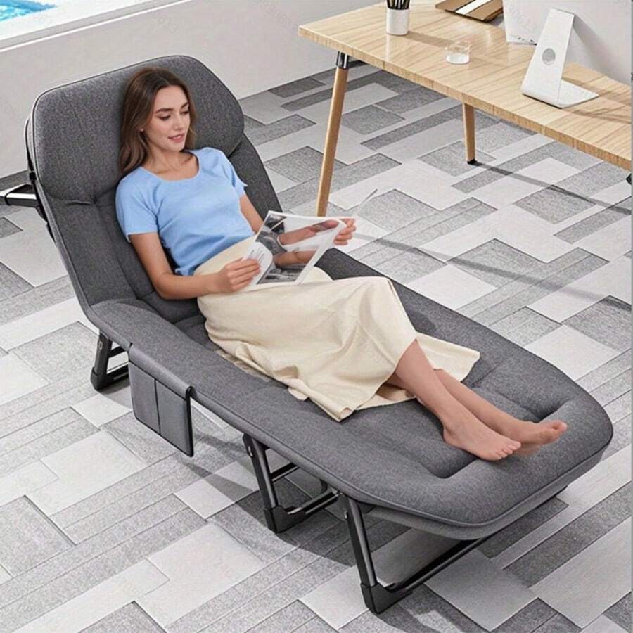 Large Outdoor Folding Bed, Portable Camping Bed, Office Nap Bed - Space Saving, Suitable For Indoor And Outdoor Use - 170*55厘米 - 查看 1