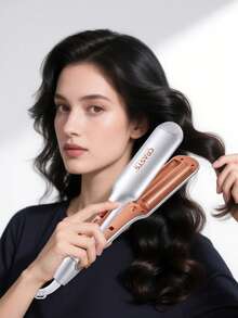 CRASTS 三筒旋转卷发器，带数字显示、可调温度、陶瓷电气石筒，打造沙龙风格波浪卷发