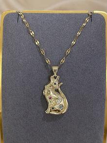 1 Pc Cute Vintage Pendant Necklace For Women Stainless Steel Chain Necklace Daily Party Jewelry Christmas Gifts