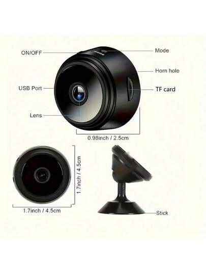 1pc/ Mini Wireless 2.4Ghz WiFi Slimme Security Camera, Home Monitor, Mobile Remote App, View Anytime Anywhere, Butler Assistant, Viewing view 8