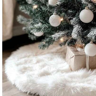 1 pieza - Falda esponjosa para árbol de Navidad, falda de peluche blanca, fiesta de Navidad alegre, decoración de árbol de Navidad, Año Nuevo, decoración de árbol de Navidad (algunas partes pueden ser aleatorias), artículos necesarios para vacaciones, otoño, Acción de Gracias, Navidad, Carnaval, Día Nacional, otoño, Día de la Independencia (se enviará un estilo aleatorio), decoración del hogar, decoraciones navideñas, decoración de habitación, decoraciones navideñas de invierno, regalos de Navidad, decoración navideña