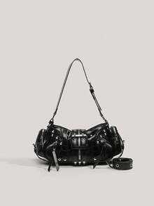 Women's Punk Style Rivet Design Corns Buckle Shoulder Bag - View 2