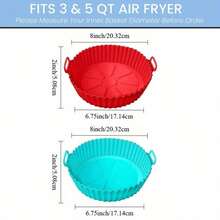 2 Pack Air Fryer Silicone Liners Set, Reusable Silicone Bowl Basket Fit, With Oven Glove, Non-Stick, Dishwasher , Replacement Of Flammable Parchment Paper, Baking Tray Oven Accessories, Baking Tools - 2 chiếc - Xem 3