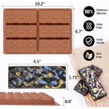 Chocolate Bar Molds Deep Silicone Break-Apart Chocolate Nonstick Protein And Energy Thick Candy Bar Wax Melt 1 Pack Shape