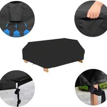 Funda impermeable de tela Oxford para mesa de picnic y sillas, cubierta de muebles a prueba de polvo y portátil para uso en exteriores