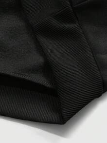 Lonblece 2pcs/Set Men English Graphic Print Hoodie Sweatshirt And Flared Sweatpants, Matching Set, Fall Clothes - Black - View 6