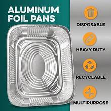Aluminum Pans 9x13 [10 Pack] Aluminum Foil Trays Disposable For Baking BBQ Grilling Roasting Cake Serving Dishes Catering Plies Steam Table Chafing Pans Half Size Tin Foil Pan