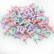 50/100 件彩色图钉，简易多用途图钉，适用于学校、办公室、照片固定（颜色随机）