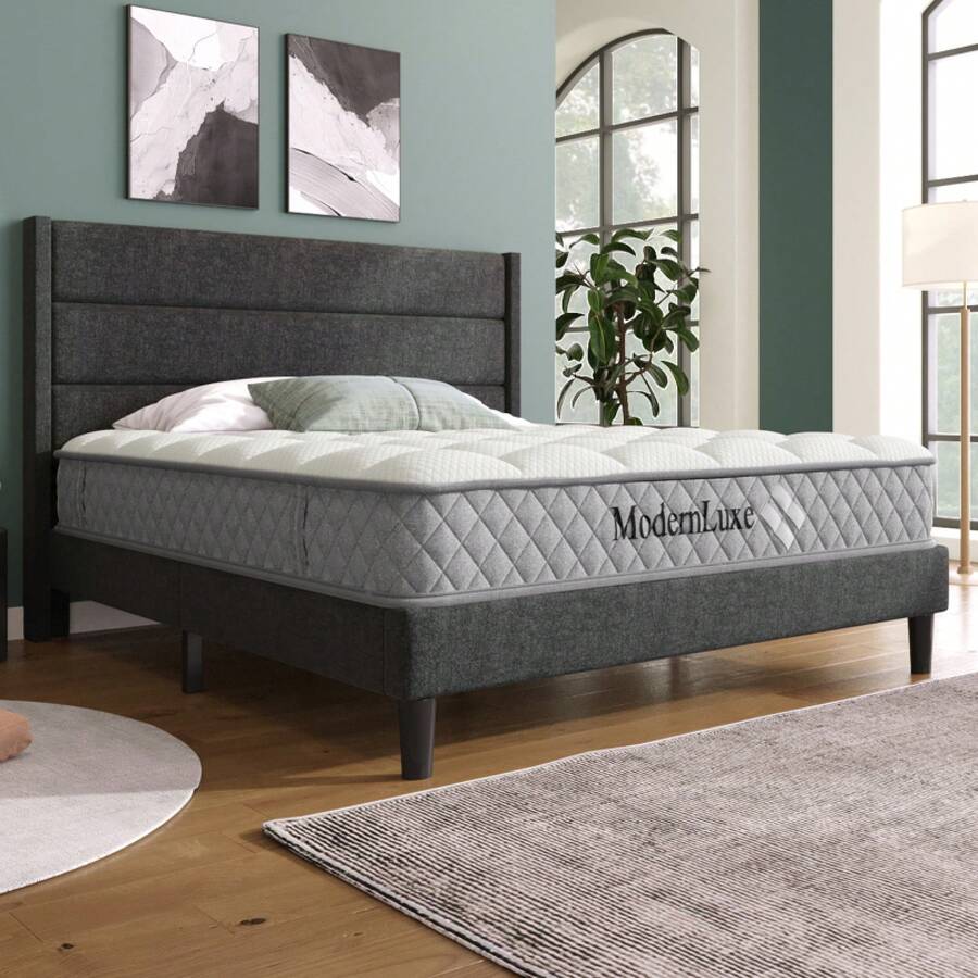 Bed Bases & Foundations - Dark Gray + Linen + 140cm*200cm - View 1