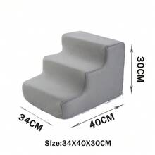 3-Tier Pet Climbing Ladder, Includes Sofa Step, Bedside Step, Cat Climbing Ladder, Dog Climbing Ladder, Foldable Anti-Slip, Serves Training And Play, Detachable Steps For Easy Cleaning