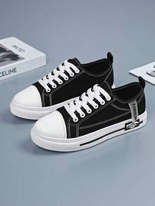 Teens/Youths Canvas Sneakers, Couples Breathable Non-Slip Low-Top Sports Skateboard Shoes, Students Casual Versatile Canvas Shoes