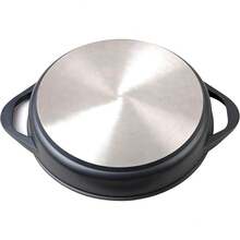 Cuisinons ensemble ! Casserole basse en titane Ecochef, induction, couvercle en verre de 30, antiadhésif QUANTANIUM écologique sans PFOA, aluminium coulé de 5 mm d'épaisseur, poignéen silicone, vitrocéramique, four - TAILLE - Voir 7