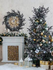 MEHELANY 10Pcs Blak Artificial Glitter Leaves Fake Plants Branches Leaf Christmas Tree Picks Sparkling Fillers Sprays For Xmas Wreath Garland DIY Crafts Home Holiday Arrangement Decor Christmas Party , Holiday Table Setting Valentine Bouquets Embellishment, Hostess Gifts Home Decor Christmas Decorations Room Decor