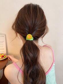 6pcs Simulated Fruit Elastic Headband, Hair Accessories Suitable For Daily Wear And Party Decoration ,Ponytail Holders ,Hair Elastics ,Hair Rubber Bands ,Scrunchies ,Hair Rope ,Elastic Hair Tie