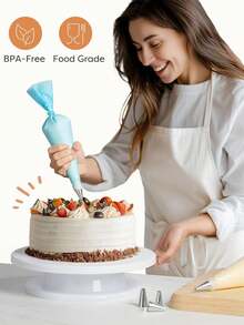 1pc/9pcs Cake Decorating Icing Piping Tip Set, Pleated Piping Nozzle Set, Pleated Piping Tips Stainless Steel, Stainless Steel Cake Decorating Supplies Kit, Icing Piping Nozzles, Pastry Bags, Converters, Steel Icing Tips Decorating Tips, Multifunctional Baking Tools, - Multicolor - View 7