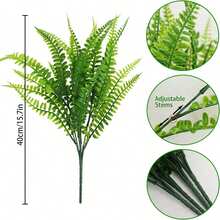 8/12/6 株人造波士顿蕨植物，抗紫外线绿化灌木，DIY 装饰，适用于家庭、办公室、花园、室内和室外 - 綠色 - 查看 4