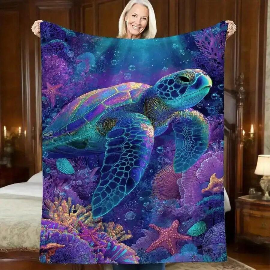 280gsmFlannel Blanket, Ocean Theme Day Towel And Throw Indoor Use , Digital Art Exhibition, Technology Style, Parent-Bedtime Corner, Fun Museum Of Arts & Healing Space, Home Decor Accessory, Cozy Throw Blanket, Contemporary Design, Artistic Home Decor, Lightweight Throw, Washable,, Multipurpose Blanket, Home Comfort Lovers, Family Home Decor