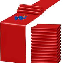 1/3/5 Packs Satin Red Table Runner 11.02*108.27 Inches Suitable For Christmas Birthday Wedding Party Banquets, Dinners, Banquets, Graduations, Family Gatherings, Theme Parties And Other Parties. - Multicolor - View 2