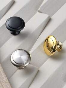 12 Peças Puxadores Redondos Pretos Foscos de 1 Polegada - Botões de Aço Inoxidável Preto Fosco, Adequados para Armários de Cozinha, Guarda-Roupas e Gavetas, Design Moderno e Elegante, Fácil de Instalar, Botões de Armário para Armários de Cozinha, Guarda-Roupas e Gavetas, Estilo Moderno, Durável - Multicolorido - Visão 2