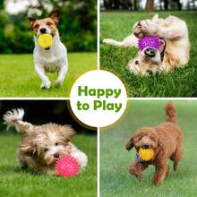 3pcs Squeaky Dog Balls, Dog Chew Spike Balls, Floating Dog Pool Toys, Small Dog Rubber TPR Fetch Toys, Boredom Chew Toys, Dental Cleaning For Medium & Small Dogs
