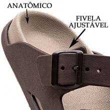 Men's Casual Slide Sandals, Comfortable, Non-Slip, And Lightweight With Buckles - 咖啡和沙子 - 查看 4