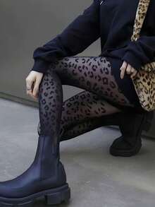 1 par de Meias-calças/Collants Térmicos Forrados de Fleece Preto/Marrom para Mulheres, 300g/200g/80g, Ondas, Amor, Coração, Laço, Estampa de Leopardo, Meias de Fleece Grossas, Mostra o Tom de Pele, Sexy, Alta Elasticidade, Legging Ajustada, Macia e Suave, Modelagem de Perna na Moda, Adequada para Fashionistas, Jovens Senhoras, Adolescentes, -10-15°C, Meias-calças para Primavera/Outono/Inverno, Festa, Discoteca, Várias Festas, Esportes, Lazer, Negócios e Outros Usos Diários.