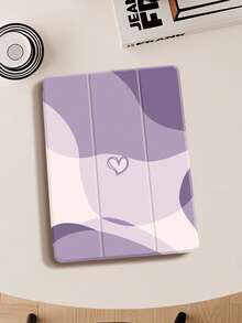 Funda protectora para iPad con patrón de corazón morado, compatible con iPad (A16) de 11.a generación (11 pulgadas, modelo 2025) e iPad de 10.a generación (10.9 pulgadas, modelo 2022), con ranura para lápiz, soporte plegable de tres pliegues, función de activación/suspensión automática, excelente regalo para el regreso a la escuela, el Día de San Valentín y las vacaciones - Multicolor - Ver 1