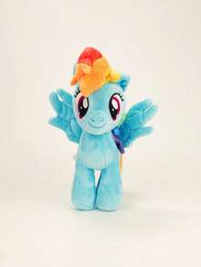 Hasbro Hasbro 我的小马驹12英寸官方毛绒娃娃，柔软多彩的填充玩具，配有可穿戴配件 | 惊喜开箱礼物，适合女孩，激发想象力 - 彩虹破折號 - 查看 5