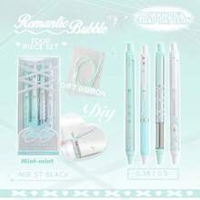 4pcs/Set Ballet Lace Ballpoint Pens, Black Gel Pens, 0.38/0.5 Neutral Pens, Office & School Supplies, Holiday Gifts, Event Prizes