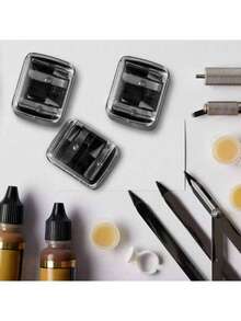 Temperamatite per trucco con 5 fori/fori doppi, temperamatite professionale per cosmetici per matita sopracciglia, eyeliner, matita labbra, strumento per il trucco universale con lama per forniture per ufficio, scuola e uso domestico (fori di diverse dimensioni)