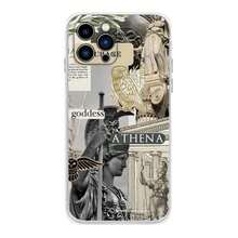 Funda de Teléfono Abstracta Mitología Griega Atenea Compatible con  16,15,14,13,12,11 Plus,Pro,Max,XR,XS,Plus,E,Mini Cubierta Transparente Suave, Cubierta Compatible con Funda  17, Funda  17 Pro, Funda  17 Pro Max - z4 - Ver 4