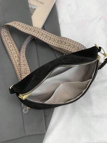 Riñonera de terciopelo para mujer con cremallera, correa ancha, bolso bandolera de gran capacidad, bolso cruzado versátil