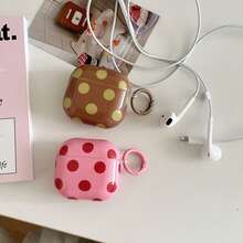 复古三色波点耳机盒+挂环 适用于苹果Pro2/Pro/4/3/2 时尚女款耳机盒 简约耳机盒 苹果耳机盒 苹果耳机套 秋冬 - 彩色 - 查看 12