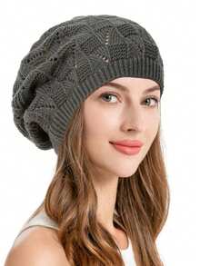 1pc Women Knitted Casual Everyday Beret Hat, Solid Color, Fashionable & Versatile Ladies' Beret Hats For Autumn And Winter - Multicolor - View 13