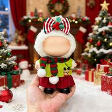 POKOJA LAND [仅服装] 拉布布圣诞服装，适合 17 厘米娃娃，可爱，角色扮演，高级，生日/节日礼物/圣诞娃娃服装套装 - 彩色 - 查看 5