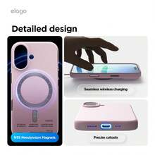 Elago High Quality Magnetic Liquid Silicone Case For IPhone 17, Compatible With MagSafe, Liquid Silicone Material, Protective Cover, Shockproof, Slim Phone, Fashion, Velvet - For Men, For Women, Luxury, Fashion, Minimalist - Màu hoa tử đinh hương nhạt - Xem 8