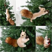 1 Piece, Christmas Decoration, Cute And Lifelike Squirrel Figurine, Suitable For Christmas Tree Decoration, Party Arrangement, Garden Display, Or Store Desk Embellishment - No Power Supply Required