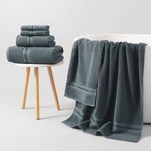 1pc Bath Towel/Hand Towel/Face Towel & 3pcs Set (Bath Towel + Hand Towel + Face Towel), Satin Thickened Absorbent Non-Shedding Bathroom Towels, Soft & Skin-Friendly For Face & Body Shower Towels For Beauty Salon, Hotel Sports,Home Essentials, Towel, Skin Care Bath Towel Sheet